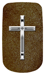 DAROYAL-510-SL-SH-BR Silver Single Cross Shimmer Brown